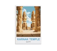FJIWECWSQ Karnak Temple Egypt Vintage Travel Poster 08x12inch(20x30cm) Canvas Wall Art Painting Prints