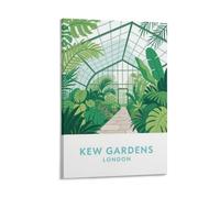 FJIWECWSQ Kew Gardens London Vintage Travel Posters 20x30inch(50x75cm) Canvas Wall Art Painting Prints
