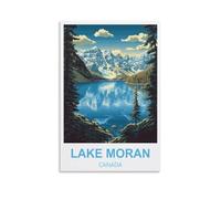 FJIWECWSQ Lake Marian Canada Vintage Travel Poster 08x12inch(20x30cm) Canvas Wall Art Painting Prints