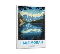 FJIWECWSQ Lake Marian Canada Vintage Travel Posters 24x36inch(60x90cm) Canvas Wall Art Painting Prints