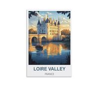 FJIWECWSQ Loire Valley France Vintage Travel Posters 12x18inch(30x45cm) Canvas Wall Art Painting Prints