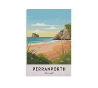 FJIWECWSQ Perranporth Cornwall Vintage Travel Posters 08x12inch(20x30cm) Canvas Wall Art Painting Prints
