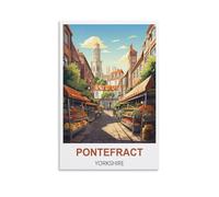 FJIWECWSQ Pontefract Yorkshire Vintage Travel Posters 08x12inch(20x30cm) Canvas Wall Art Painting Prints