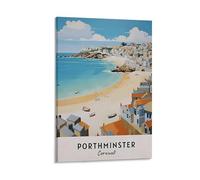 FJIWECWSQ Porthminster Cornwall Vintage Travel Posters 08x12inch(20x30cm) Canvas Wall Art Painting Prints