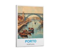 FJIWECWSQ Porto Portugal Vintage Travel Poster 12x18inch(30x45cm) Canvas Wall Art Painting Prints