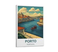 FJIWECWSQ Porto Portugal Vintage Travel Posters 08x12inch(20x30cm) Canvas Wall Art Painting Prints