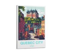 FJIWECWSQ Quebec City Canada Vintage Travel Poster 12x18inch(30x45cm) Canvas Wall Art Painting Prints