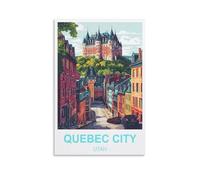 FJIWECWSQ Quebec City Canada Vintage Travel Poster 24x36inch(60x90cm) Canvas Wall Art Painting Prints