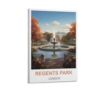 FJIWECWSQ Regents Park London Vintage Travel Posters 20x30inch(50x75cm) Canvas Wall Art Painting Prints