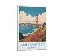 FJIWECWSQ San Francisco California Vintage Travel Posters 12x18inch(30x45cm) Canvas Wall Art Painting Prints