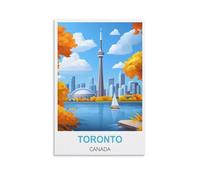 FJIWECWSQ Toronto Canada Vintage Travel Posters 08x12inch(20x30cm) Canvas Wall Art Painting Prints