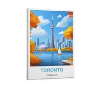 FJIWECWSQ Toronto Canada Vintage Travel Posters 20x30inch(50x75cm) Canvas Wall Art Painting Prints