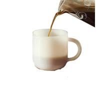 FJIXUO 1Pcs Glass Mug Retro Wine Goblet Cup Tea Cup Coffee Tableware Milk Water for Office and Home Use(White)