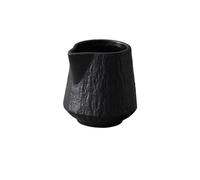 FJIXUO 2pcs Coffee Latte Art Cup Steak Sauce, Pointed Mouth Milk Jugs, Sugar Bowl, Pot, Ceramic Espresso Cups for Home and Office(Black,130ml)