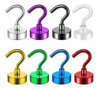 FJIXUO 8Pcs Magnet Magnetic Hook Multi-Purpose Storage Hooks for Home Kitchen Refrigerator Key Office School for Walls, Living Room