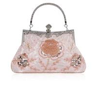 FJIXUO Bead Embroidery Women Evening Bag Diamonds Shell Lady Small Day Clutches Party Dinner Wedding Bridal Pearl Handbags Purse For Parties,Dinners(Champagne)