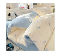 FJIXUO Milk Velvet Winter Plush Quilt Cover Set Engraved Double Sided Thermal Bed For Dormitory Home Cozy Bedding For Bedrooms,Home Furnishings(Color 15,4PCS 1.5m bed)