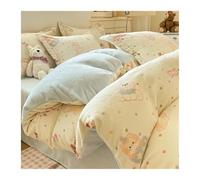 FJIXUO Milk Velvet Winter Plush Quilt Cover Set Engraved Double Sided Thermal Bed For Dormitory Home Cozy Bedding For Bedrooms,Home Furnishings(Color 3,3PCS 1.2m bed)