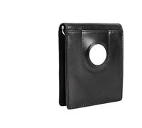 FJIXUO Retro Bifold Wallet Blocking ID Credit Card Bag Anti-Lost Zipper Coin Purse for Travel and Leisure(Black)