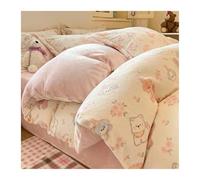 FJIXUO Winter Milk Velvet Plush Quilt Cover Set Engraved Double Sided Thermal Bed For Dormitory Home Cozy Bedding For Bedrooms,Home Furnishings(Color 1,3PCS 0.9m bed)