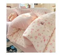 FJIXUO Winter Milk Velvet Plush Quilt Cover Set Engraved Double Sided Thermal Bed For Dormitory Home Cozy Bedding For Bedrooms,Home Furnishings(Color 12,4PCS 1.5m bed)