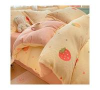 FJIXUO Winter Plush Quilt Cover Set Engraved Milk Velvet Double Sided Thermal Bed For Dormitory Home Cozy Bedding For Bedrooms,Home Furnishings(Color 4,3PCS 1.2m bed)