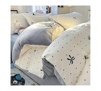 FJIXUO Winter Plush Quilt Cover Set Engraved Milk Velvet Double Sided Thermal Bed For Dormitory Home Cozy Bedding For Bedrooms,Home Furnishings(Color 13,4PCS 1.8m bed)
