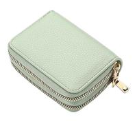 FJIXUO Women Wallet Zipper Short Style Purse Pattern Solid Color Large Capacity Multi Card Slot Coin with for Vacations,Travel(Green)