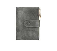FJIXUO Women's Wallet Short Three Layer Large Capacity Double Zipper Card Holder Credit Bank Money Bag for Vacations,Travel(Grey)