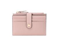 FJIXUO Women's Wallet with Multiple Card Slots, Double Fold Credit Clip, Zippered Zero for Vacations,Travel(Pink)