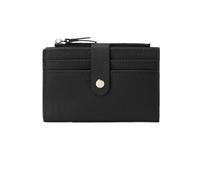 FJIXUO Women's Wallet with Multiple Card Slots, Double Fold Credit Clip, Zippered Zero for Vacations,Travel(Black)