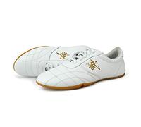 FJJLOVE Wear-Resistant Taekwondo Shoes, Karate Boxing Shoe Non-Slip Kung Fu Tai Chi Sneakers for Men Women Kids Children Teenager Adults,White,3 UK