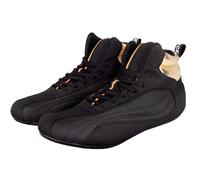 FJJLOVE Wrestling Boxing Boots for Men Youth Women Lightweight Breathable Non-Slip Squats Bodybuilding Fitness Training Sneakers,Black,6 UK