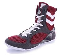 FJJLOVE Wrestling Shoes Youth Boys Girls Unisex Breathable Mesh Boxing Barefoot Boots Lightweight Non Slip High-Top Ankle Shoes,Red,8 UK