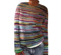 FJKVAVF Cyber of Monday Deals Ladies Jumpers Size 18 UK Christmas Jumpers Age 10 Women's Plus Size Jumpers Red Black Striped Jumper Oversized Plus Size Jumper Pearl Sleeve Sweater The Deal