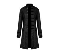 FJKVKDT Men Medieval Halloween Costumes Male Coat Victorian Court Uniform Renaissance Outfit Vintage Festival Cosplay Daily Costume (Black, L)
