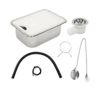 FJLKGDSP Caravan Camping Stainless Steel Embedded Hand Wash Basin Sink With Lid Camper Accessories RV Covered