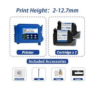 FJLKGDSP DC11 12.7/25.4mm Portable Mini Printer Handheld Inkjet Non-encrypted QR Barcode Image Logo Date Coding Machine(12.7mm with 2 ink)