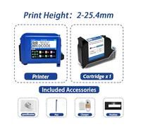 FJLKGDSP DC11 12.7/25.4mm Portable Mini Printer Handheld Inkjet Non-encrypted QR Barcode Image Logo Date Coding Machine(25.4mm with 1 ink)