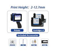 FJLKGDSP DC12 Portable Mini Split Printer 12.7mm Handheld Inkjet Non-encrypted QR Barcode Image Logo Date Coding Machine(With 2 ink)