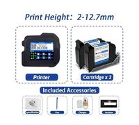 FJLKGDSP DC98 12.7mm Portable Mini Printer 2.8inch Touchscreen Handheld Inkjet QR Barcode Logo Date Image Coding Machine(With 2 ink)