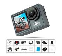 FJLKGDSP NEW Action Camera 5K 4K 60FPS WiFi Anti-shake Dual Screen 170° Wide Angle 30m Waterproof Sport with Remote Control(AT-M40R -A)