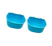 FJMQHU 2 Pieces Hanging Feeder Food Bowl Pet Cage Easy to Install PP Simple Cleaning Suitable for Dogs Cats, Blue