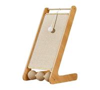 FJMQHU Cat Scratching Board Sisal Scratcher Triangle Base Installation with Stable Wooden Ball Suitable for Degradation Furniture, B