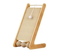 FJMQHU Cat Scratching Board Sisal Scratcher Triangle Base Installation with Stable Wooden Ball Suitable for Degradation Furniture, D