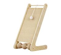 FJMQHU Cat Scratching Board Sisal Scratcher Triangle Base Installation with Stable Wooden Ball Suitable for Degradation Furniture, C