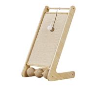 FJMQHU Cat Scratching Board Sisal Scratcher Triangle Base Installation with Stable Wooden Ball Suitable for Degradation Furniture, A