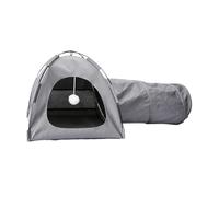 FJMQHU Cat Tent Puppy Tunnel Outdoor Kennel Waterproof Playpen Easy to Clean Suitable for Resting Playing And Sleeping, Gray