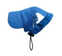 FJMQHU Dog Baseball Cap with Ear Holes, Adjustable Canvas Sun Hat for Dogs And Cats, Fashionable Pet Accessory for The Beach, Blue, L