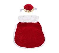 FJMQHU Dog Halloween Costume Soft Polyester Fancy Dress with Filled Crown And Adjustable Cape for Parties, Red, L